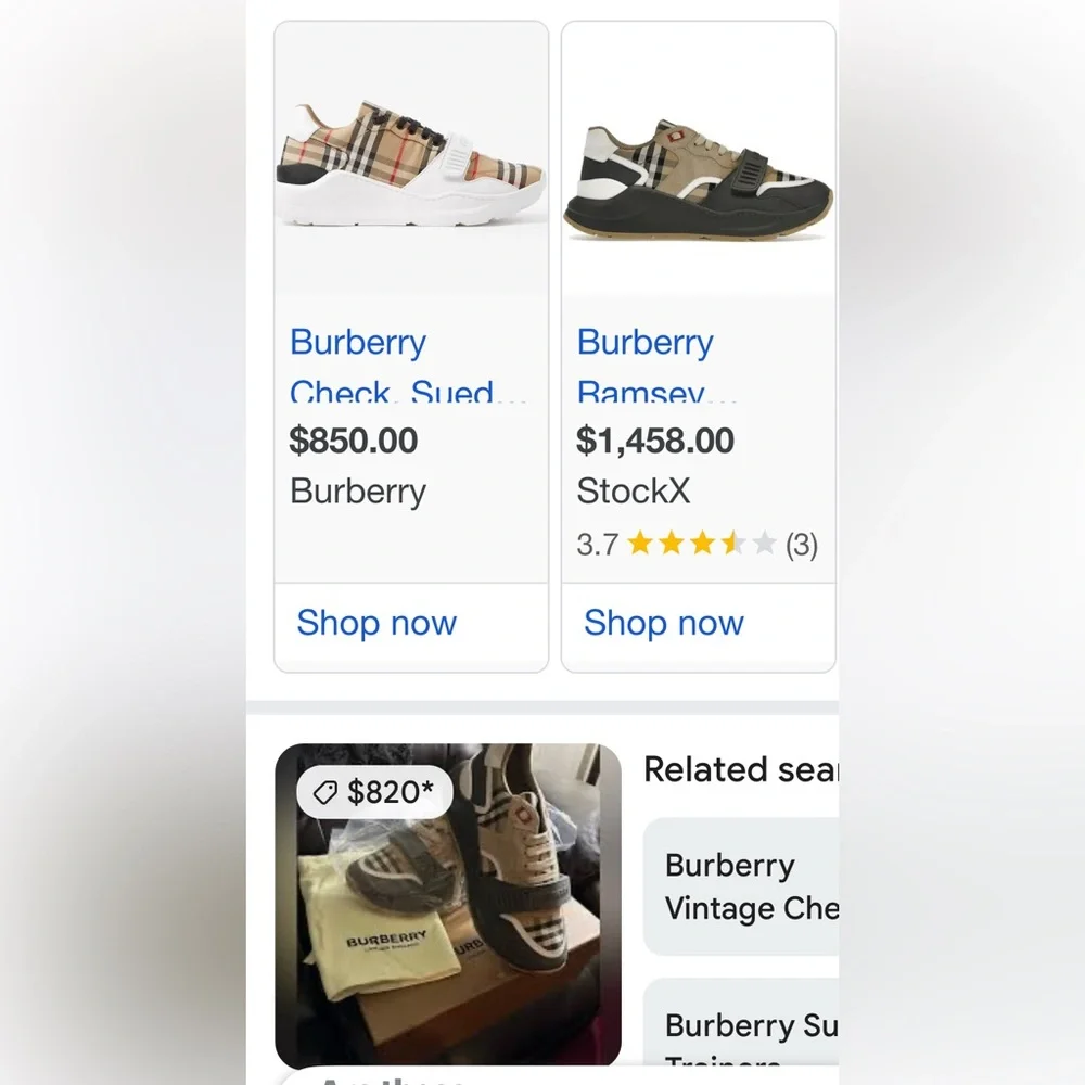 Burberry Check Suede Shoes - Picture 2 of 8